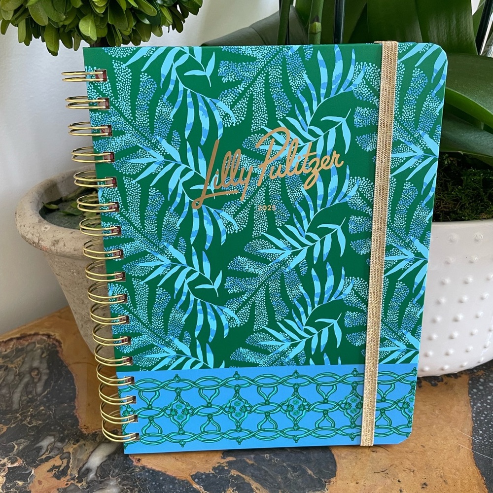 Lilly Pulitzer Green and Blue Patterned Notebook Agenda 2025 NWT